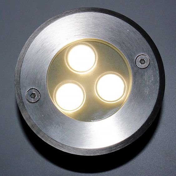 LED Recessed In-Ground Deck Light 3W Waterproof IP67, 24V DC, 100mm Outdoor Step Light