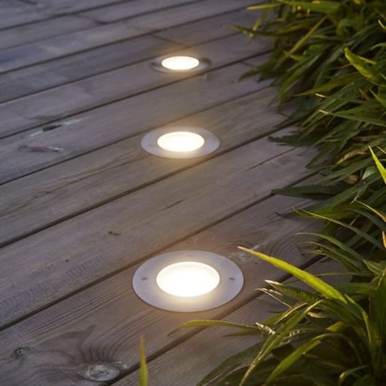 LED Recessed In-Ground Deck Light 3W Waterproof IP67, 24V DC, 100mm Outdoor Step Light
